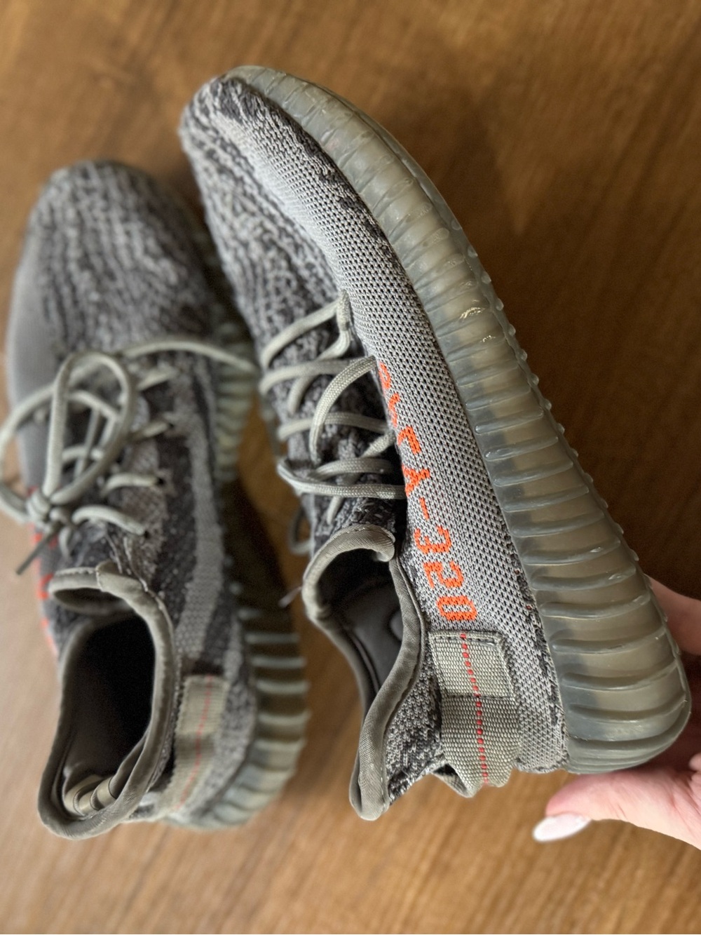 Yeezy Boost 350 V2 Grey Orange Accent Sneakers shoes 8